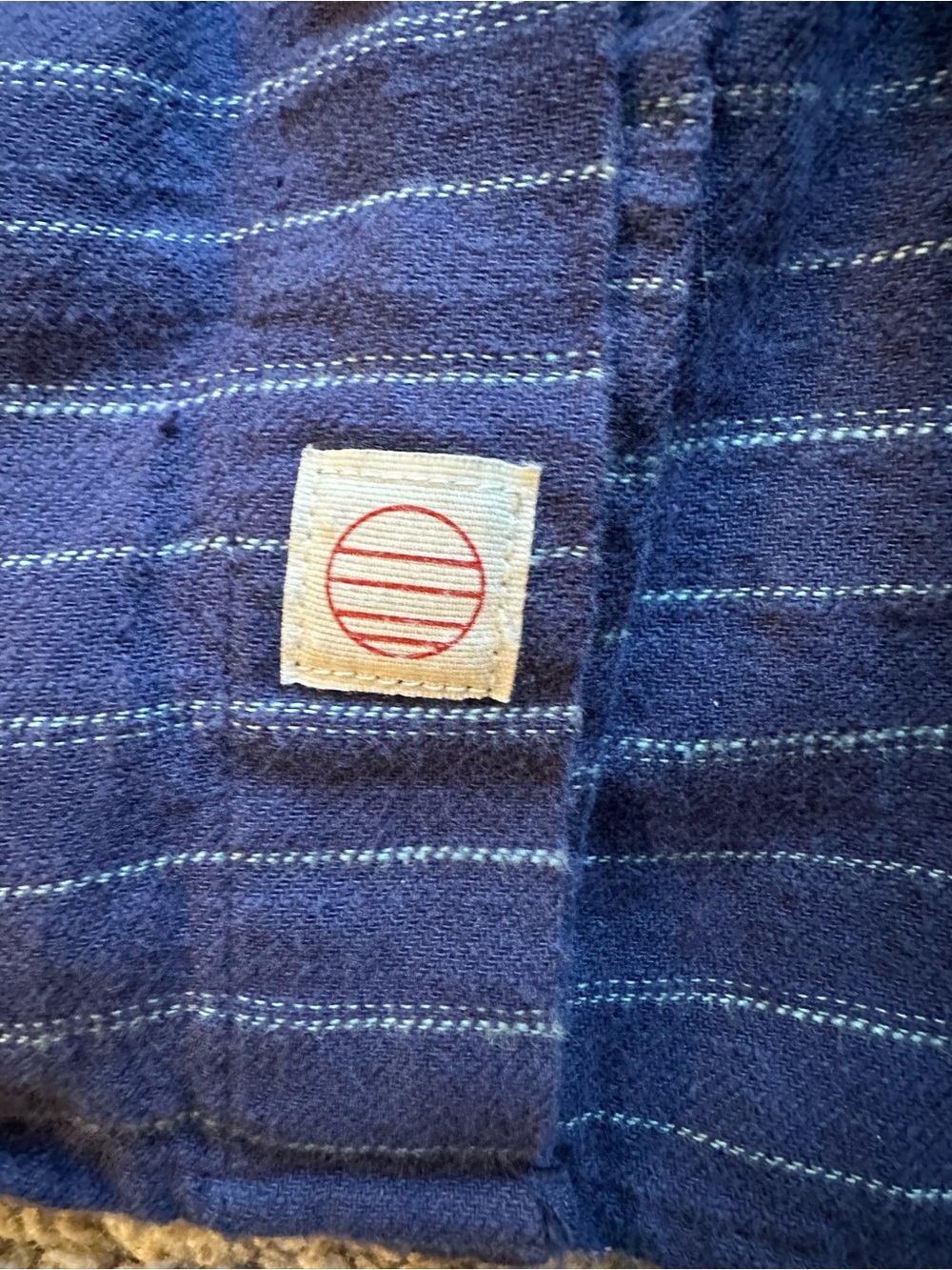 Marine Layer Navy Striped Casual Button-Down Shirt - Picture 2 of 5
